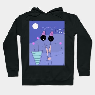 Kids at Night Stick Figure Hoodie